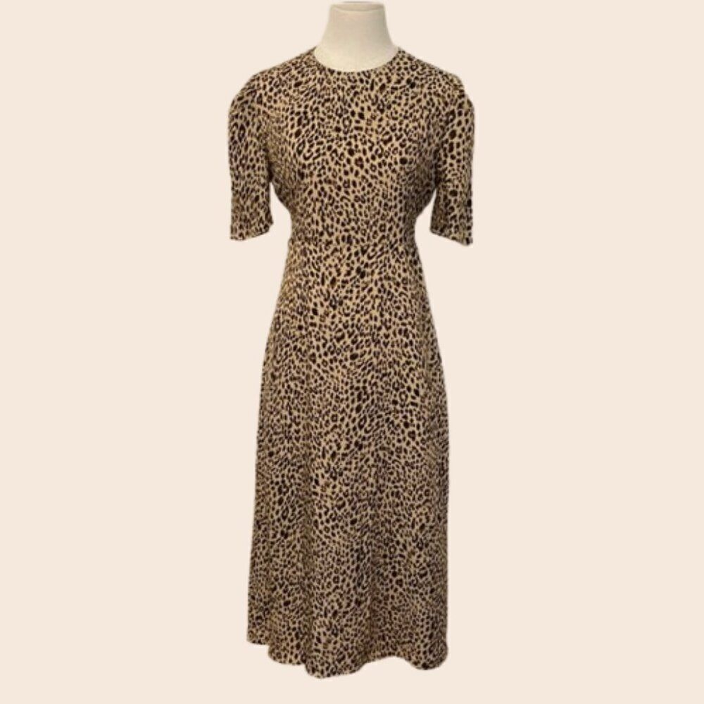 Showroom Leopard Print Tie Back Midi Dress Size Large